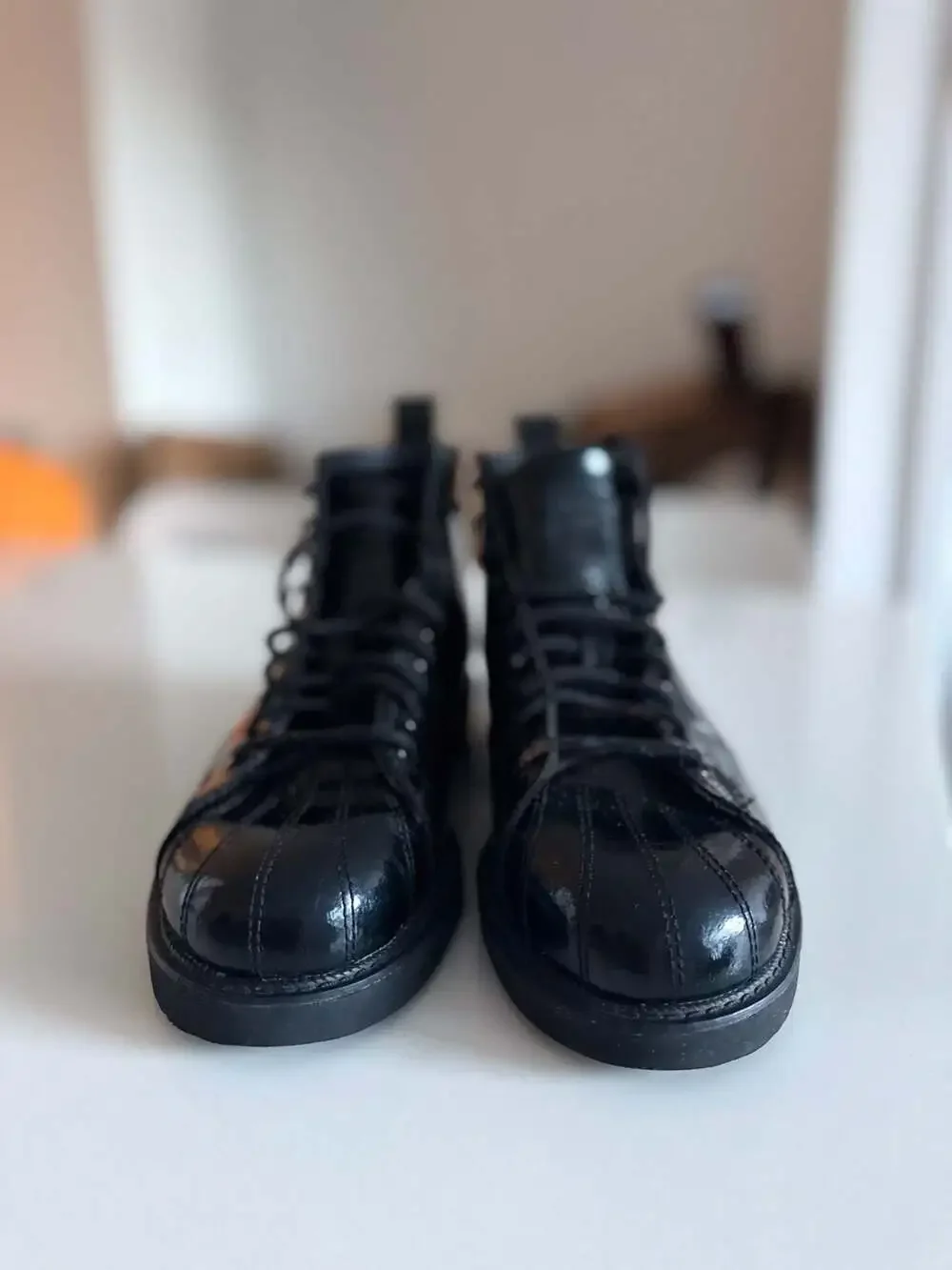 Adidas Superstar Boot CG6458 Black Patent Leather Size 8.5